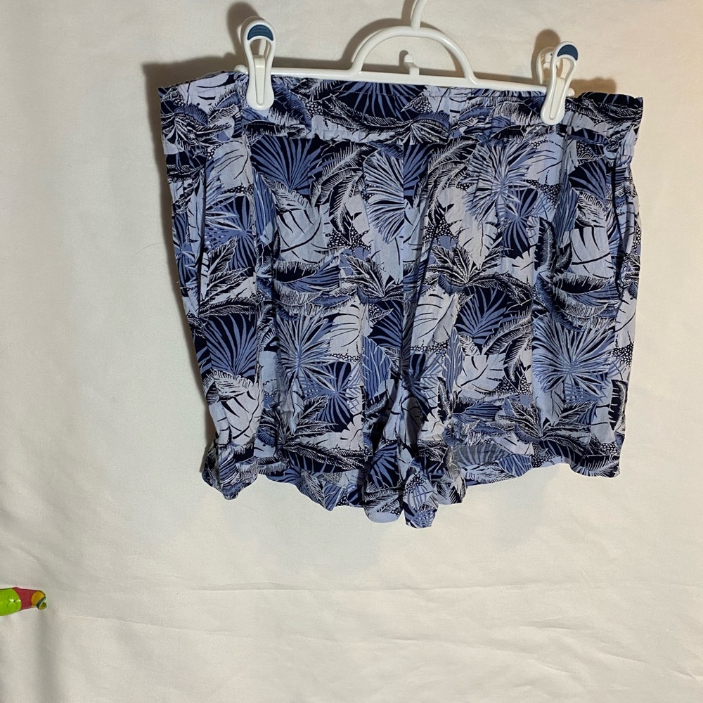 Aerie Blue and Black Tropical Shorts, 100% Modal, Size Large EUC